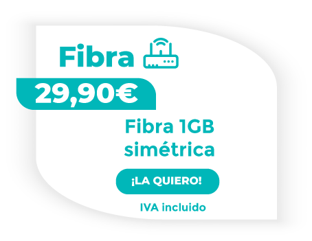 Tarifa de fibra simétrica con 1Gb por 29,90€