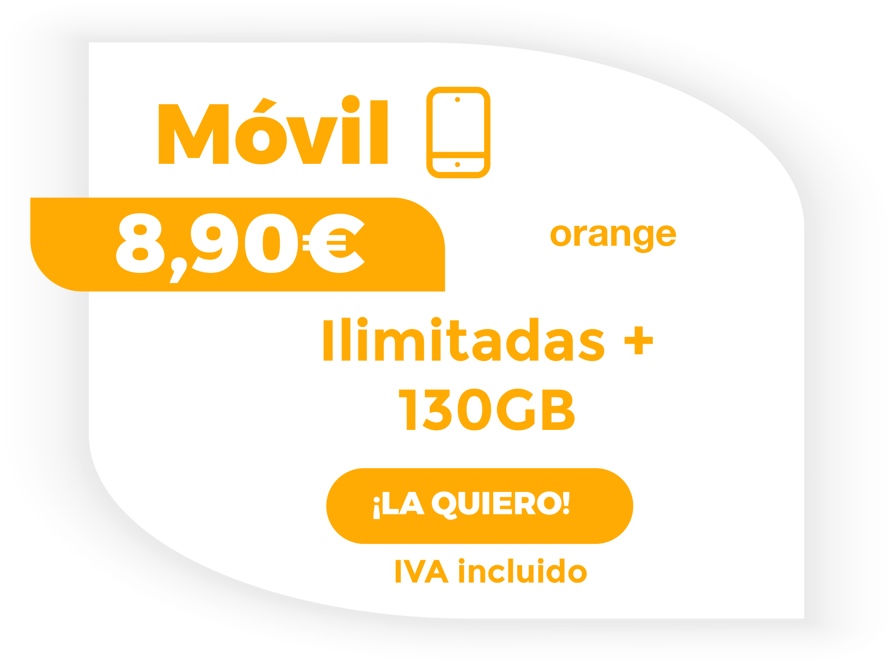 Tarifa orange con Ilimitadas y 120gb por solo 10,90€