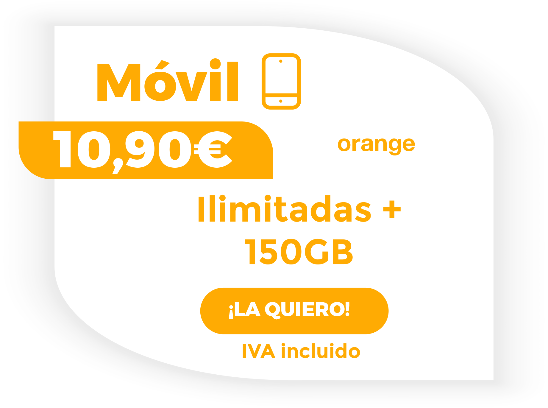 Tarifa orange con Ilimitadas y 120gb por solo 10,90€